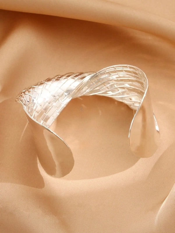 Retro Roman Style Solid Color Copper Bangle