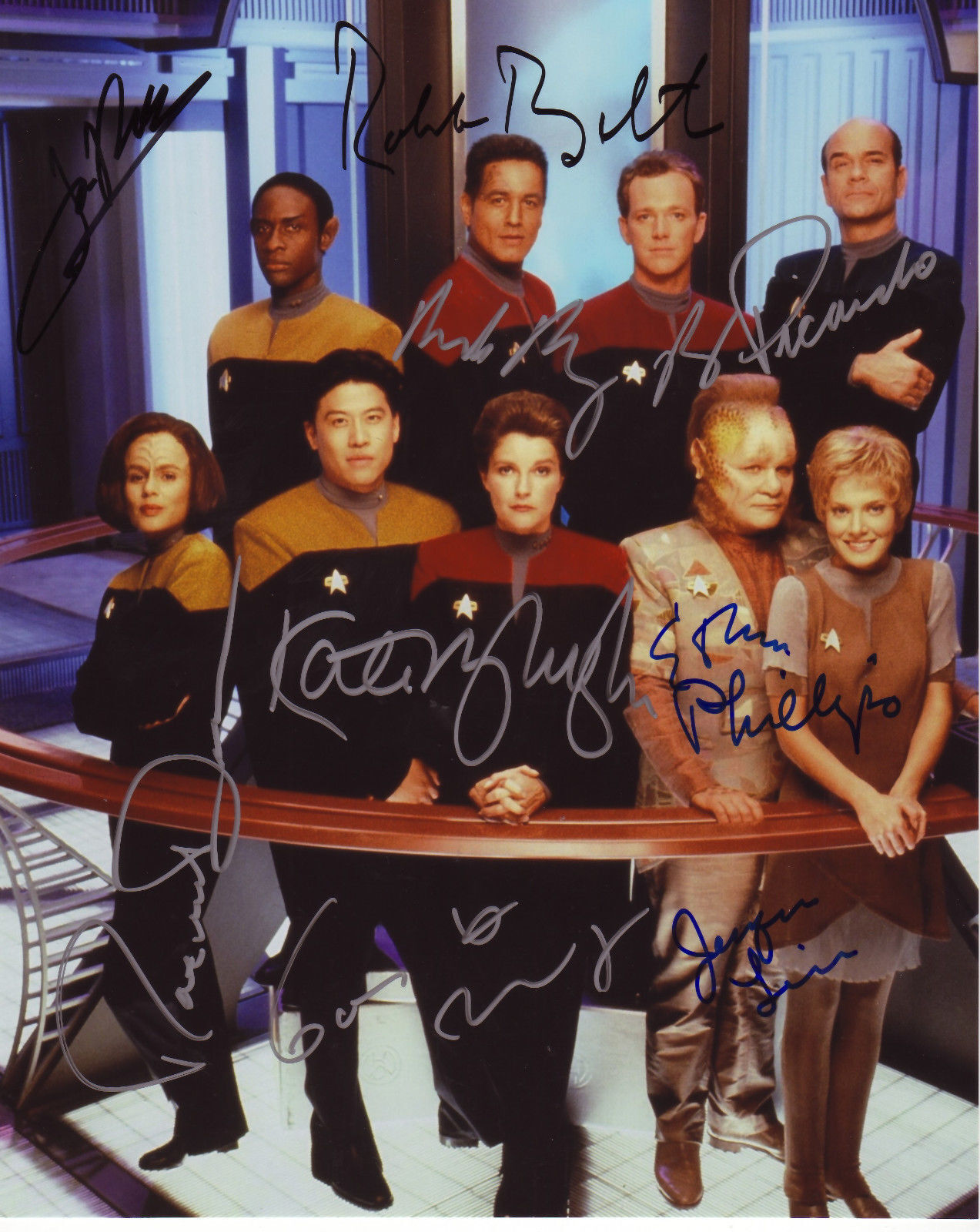 STAR TREK VOYAGER CAST AUTOGRAPH SIGNED PP Photo Poster painting POSTER