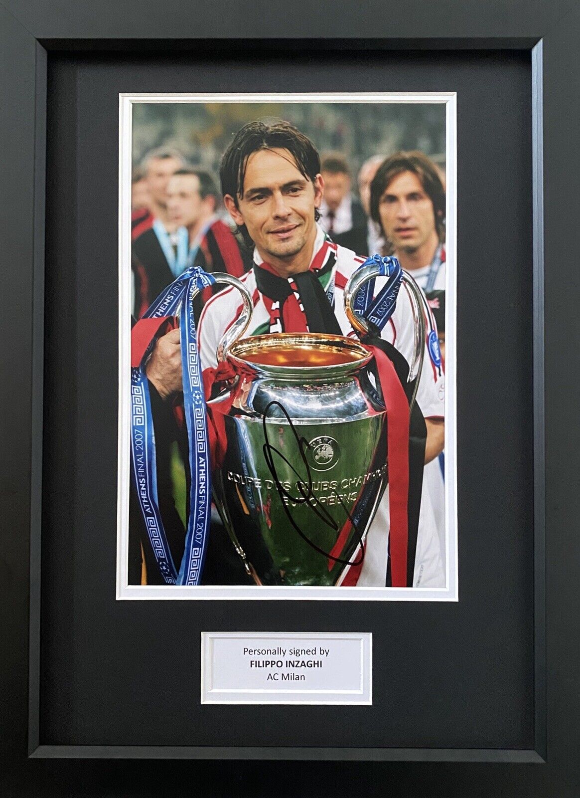 Filippo Inzaghi Hand Signed AC Milan Photo Poster painting In 16x12 Frame Display, Proof