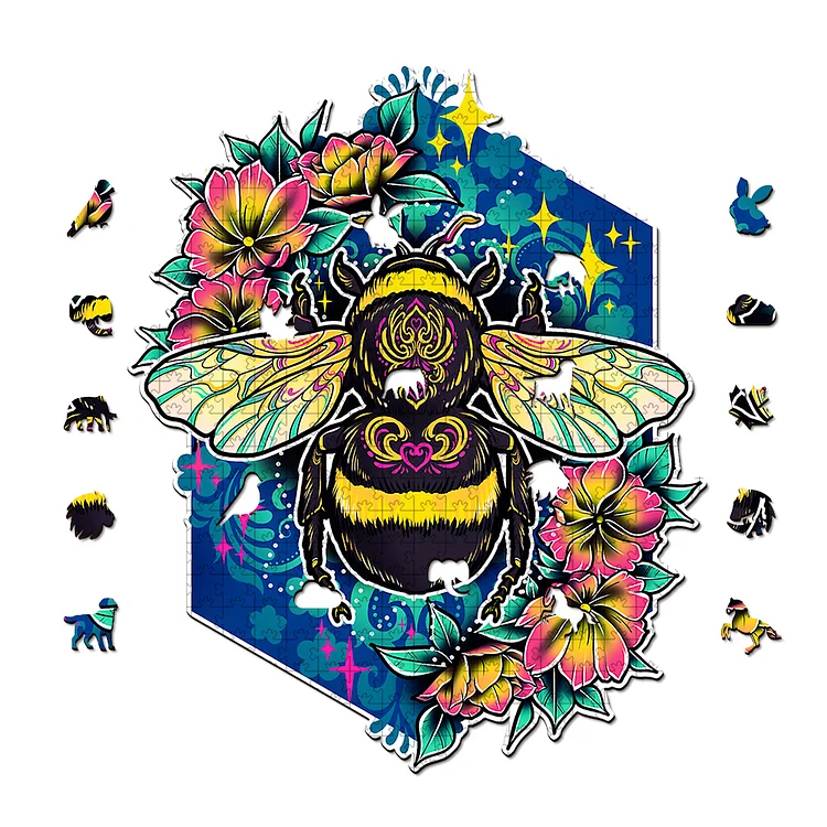 Flower Queen Bee - Wooden Jigsaw Puzzle