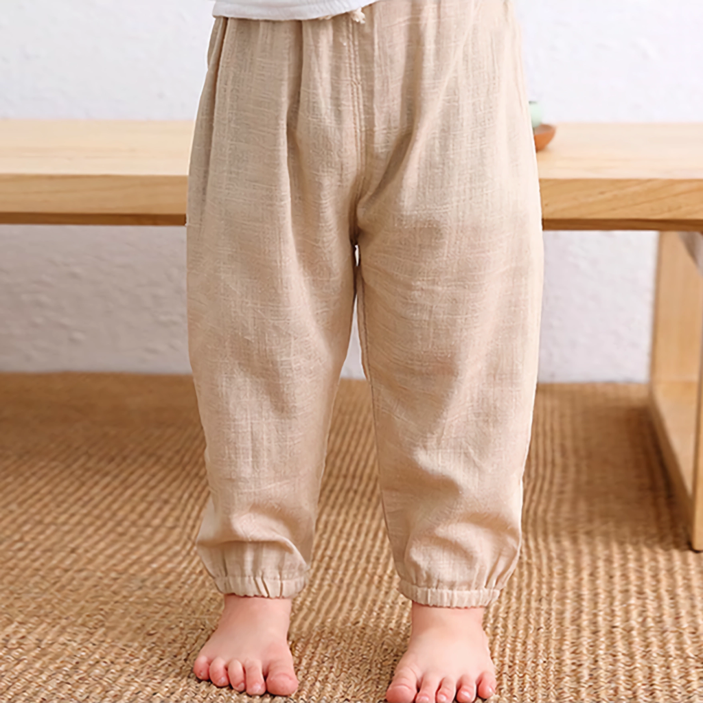 Kids Linen Drawstring Pants Mosquito Proof Pants REAL SILK LIFE
