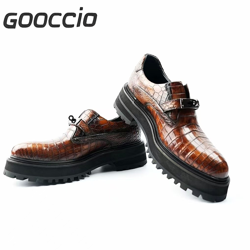 MY205 Prenium Crocodile Leather Dress Shoes/Derby Shoes For Men GOOCCIO   