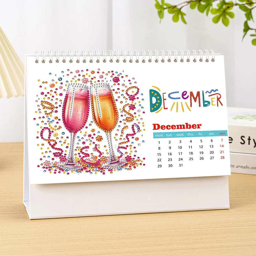 2025 Special Shape Firework Diamond Painting Desk Calendar for Home Office