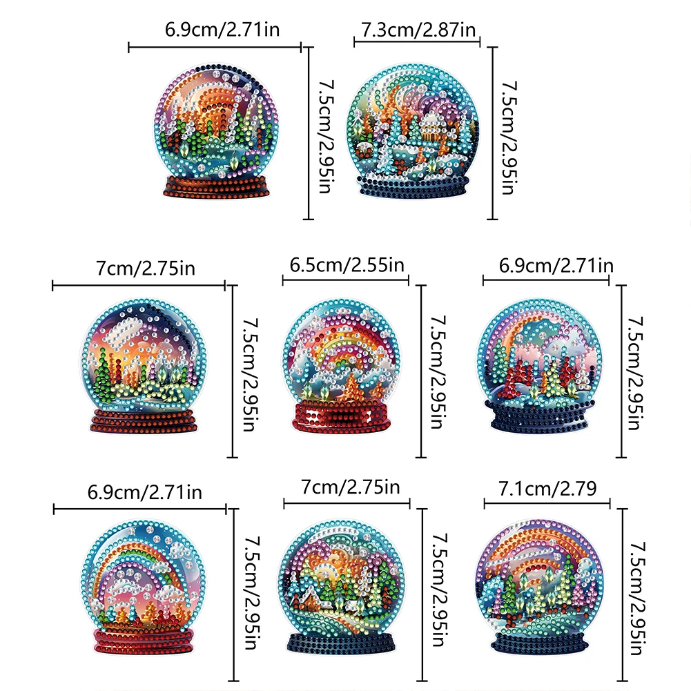 8pcs DIY Rainbow Crystal Ball Diamond Painting Magnets Refrigerator for Adult Kid Beginners