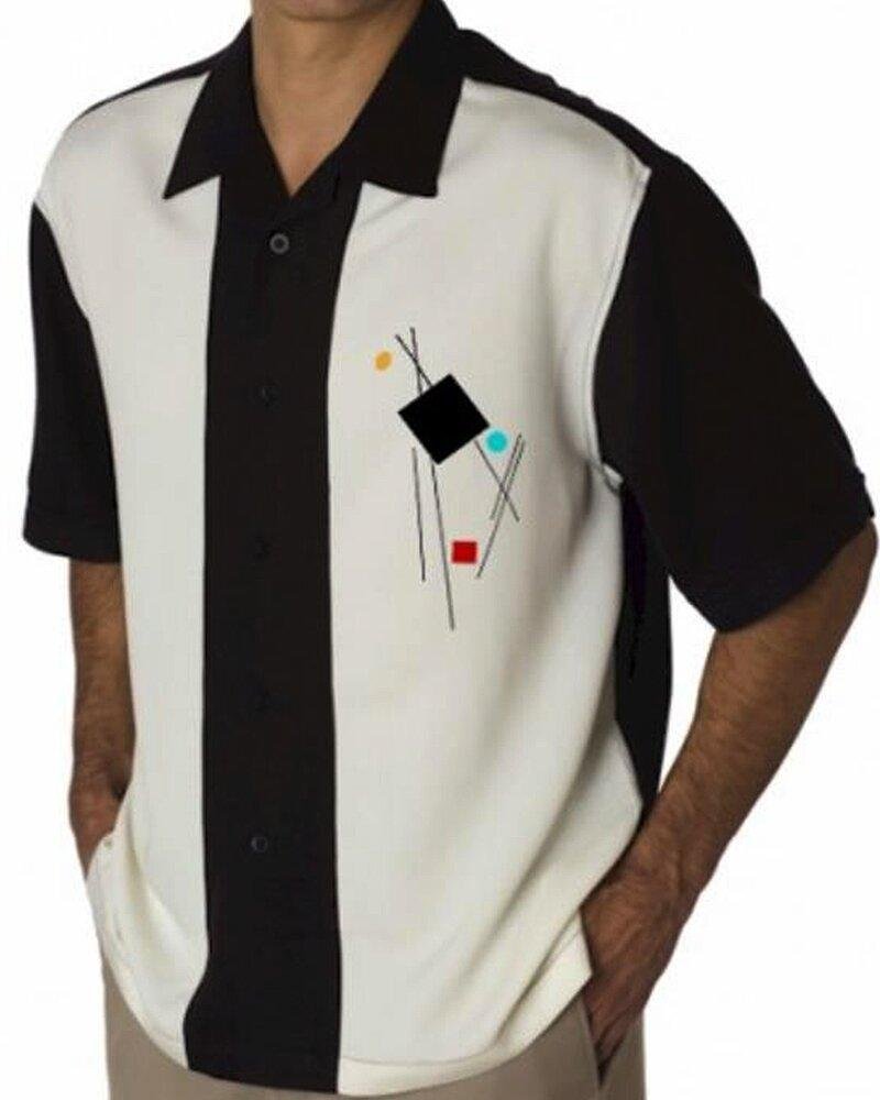 Men's Stitching Short Sleeve Lapel Shirt