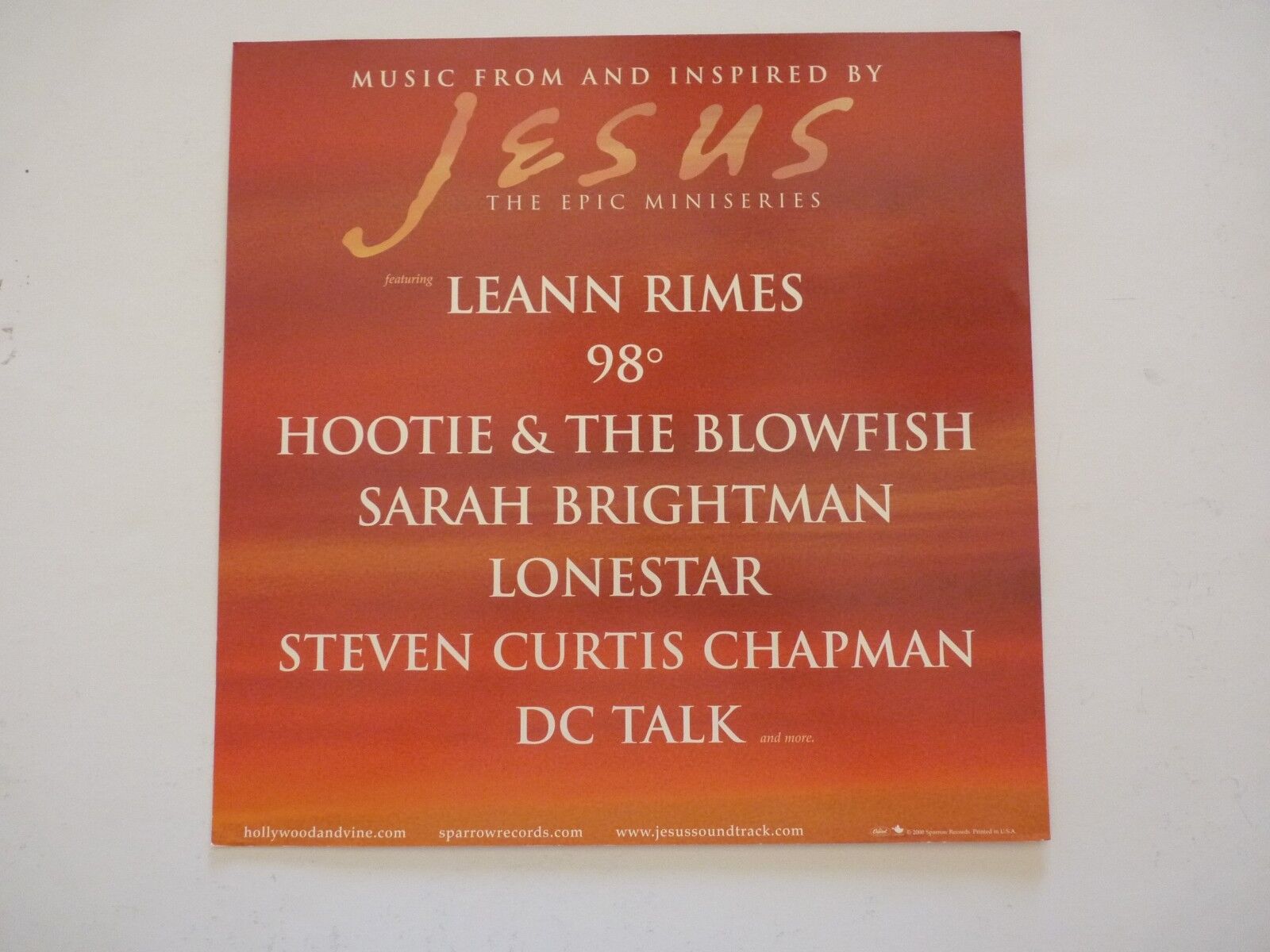 Jesus Mini-Series Rimes Hootie McCain LP Record Photo Poster painting Flat 12x12 Poster