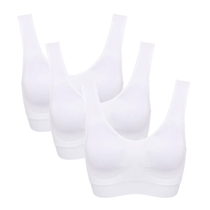 3pcs/set sexy active bra With removable Pad Seamless push up women plus size underwear wireless fitness body shape Bra