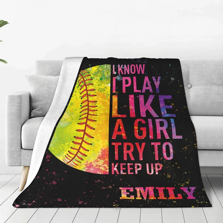Personalized Softball Blanket For Comfort & Unique|BKKid292
