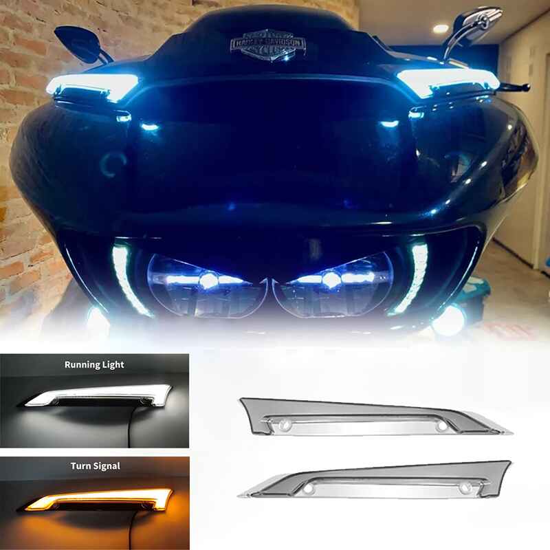 Motorcycle Windshields with LED Trim Lights for Harley Davidson Road Glide