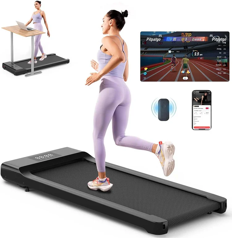SSPHPPLIE Walking Pad, 31.5"*15.75" Walking Area, Under Desk Treadmill with Remote Control, Walking and Jogging for Home/Office(Black)