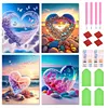 4pcs Diamond Painting -DIY Round Drill Fantasy Beach