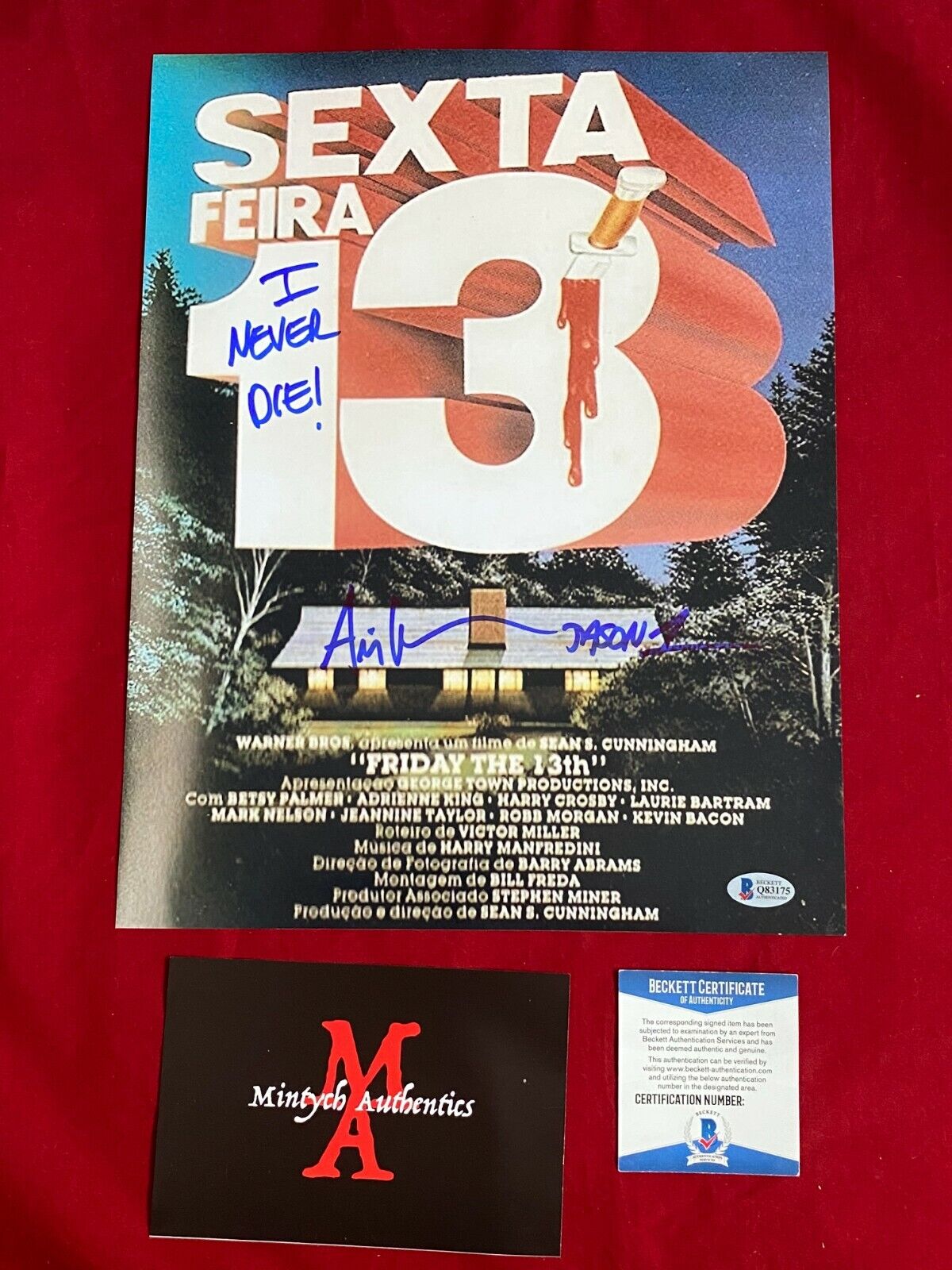 ARI LEHMAN FIRST JASON VOORHEES SIGNED 11x14 Photo Poster painting! FRIDAY THE 13TH! BECKETT COA