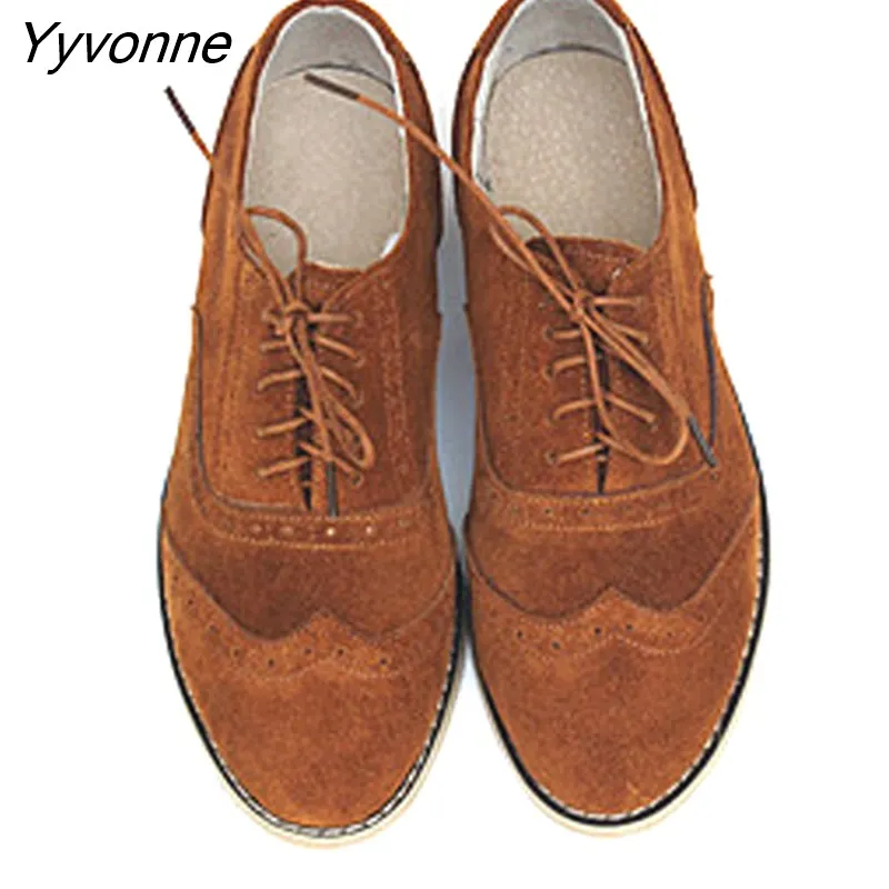 Yyvonne Women's Leather Summer Platform Sneakers Flat Casual Oxford Shoes Loafers Moccasins Spring Vintage for Woman 2023 Trend New