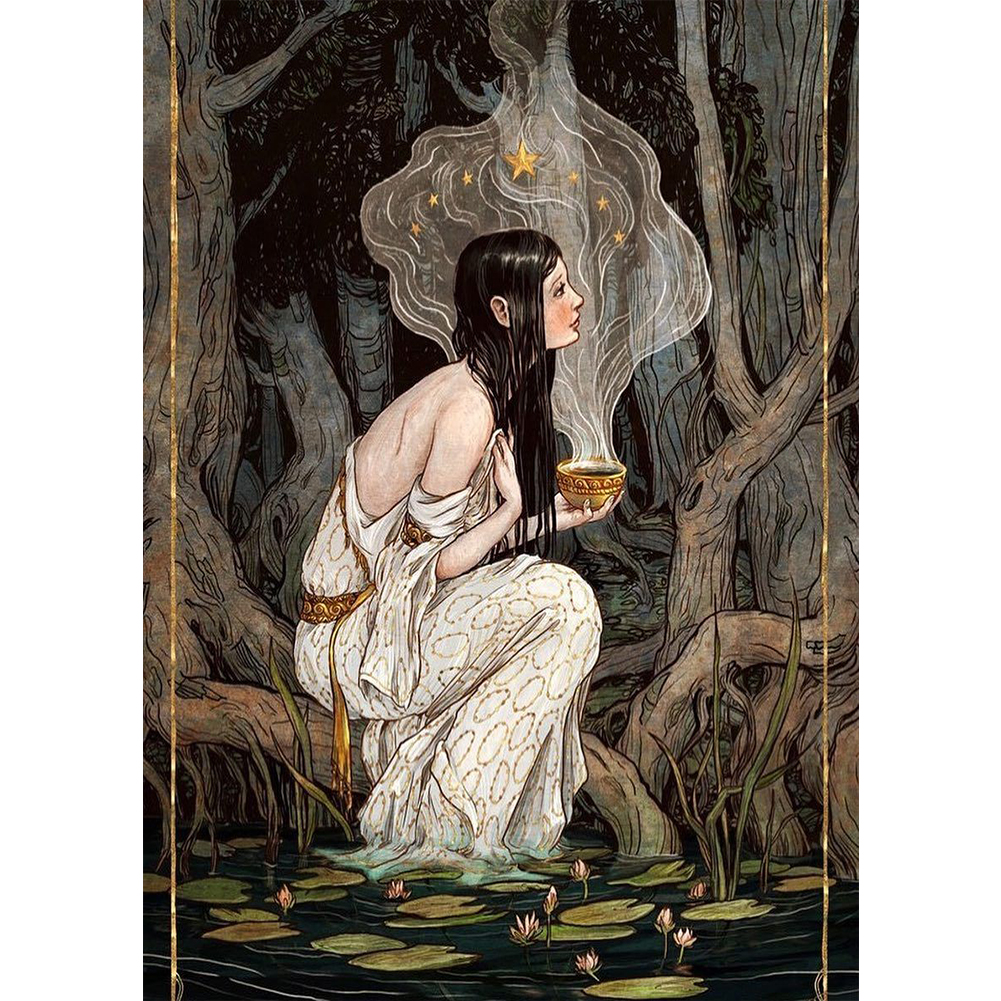 

30*40CM - Round Drill Diamond Painting - Girl, 501 Original