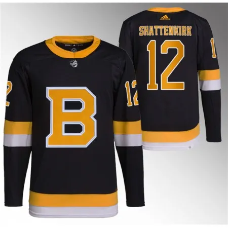 Men's Boston Bruins #12 Kevin Shattenkirk Black Home  Stitched Jersey