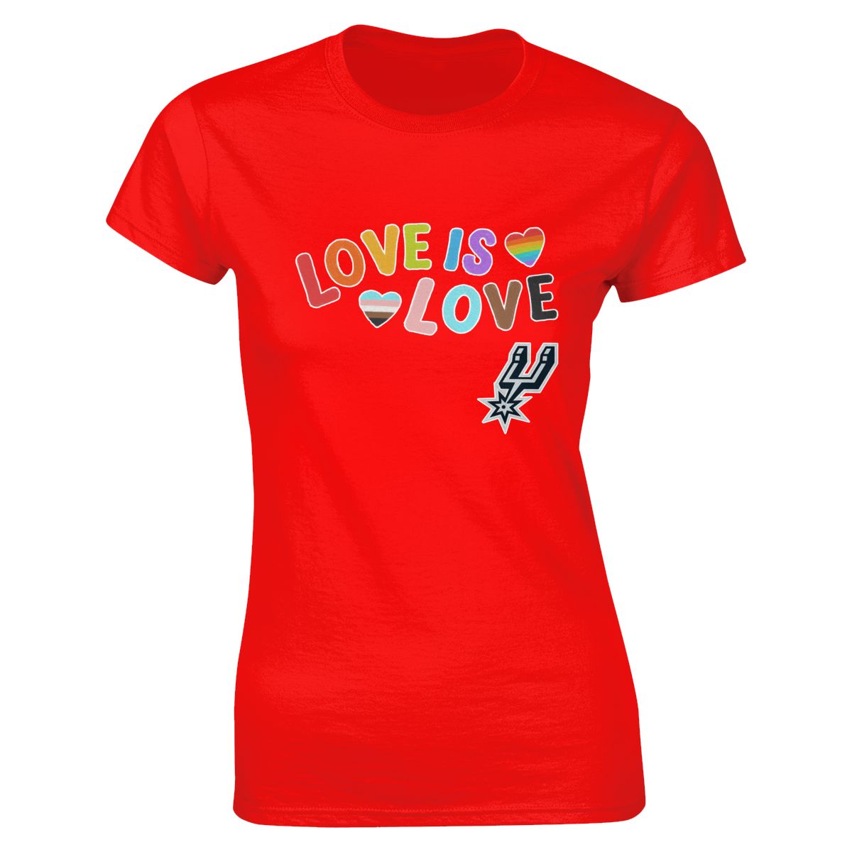 San Antonio Spurs Love Pride Women's Crewneck T-Shirt