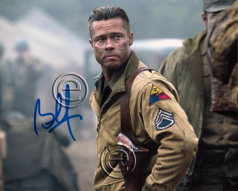 Brad Pitt Fury Autographed Signed Photo Poster painting 8 x 10 print Photo Poster painting picture poster wall art autograph