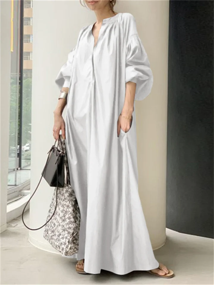 Loose Fashion Casual Lantern Sleeve Big Hem Dress | IFYHOME