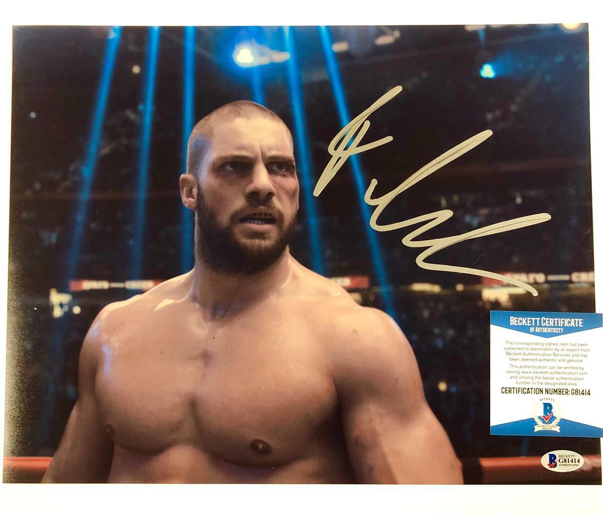 FLORIAN MUNTEANU aka Viktor Drago CREED 2 Signed 11x14 Photo Poster painting A ~ Beckett BAS COA