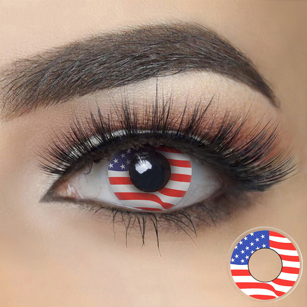United States Flag Colored Contacts