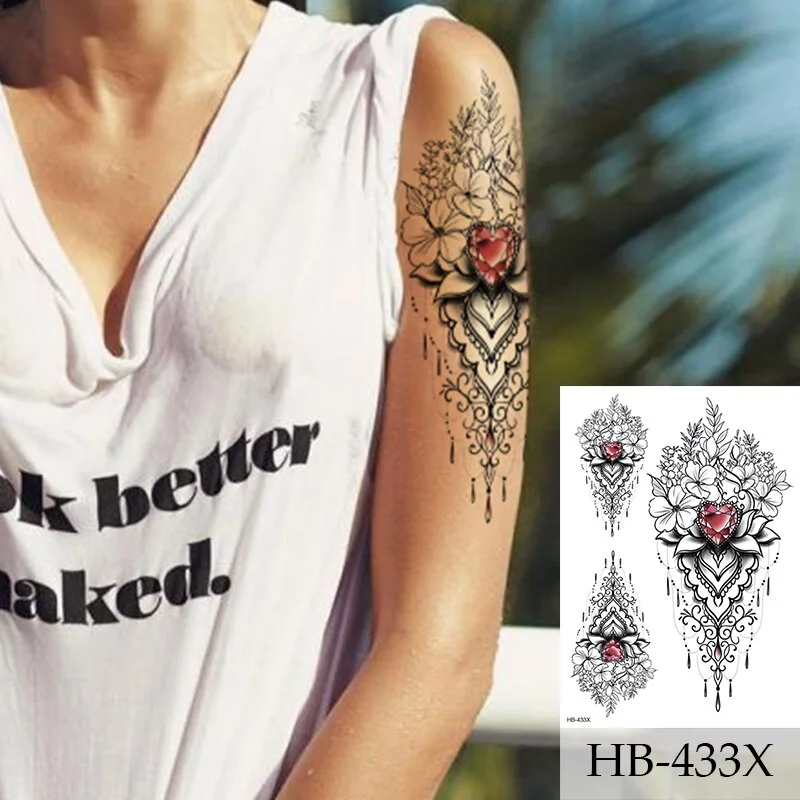 Breast Arm Sleeve Tattoo Women Sexy Back Stickers Body Art Flower Snake Leaves Pattern Sexy Tattoos