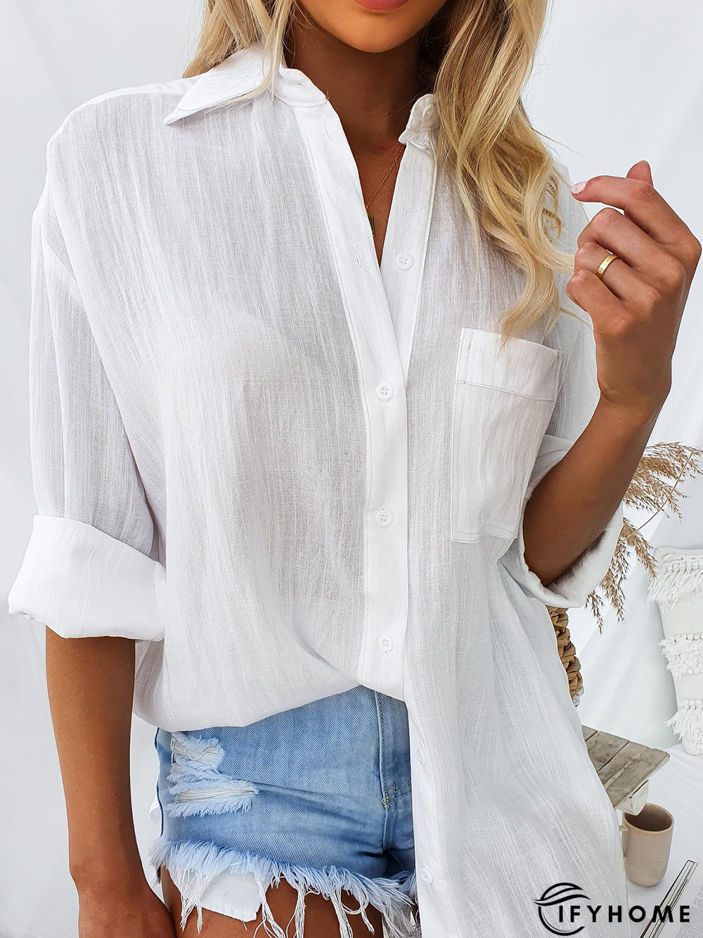 Plain Casual Blouse | IFYHOME
