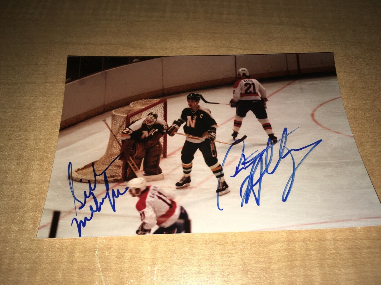 Gilles Meloche Craig Hartsburg Minnesota North Stars Signed 4x6 Photo Poster painting W/Our COA