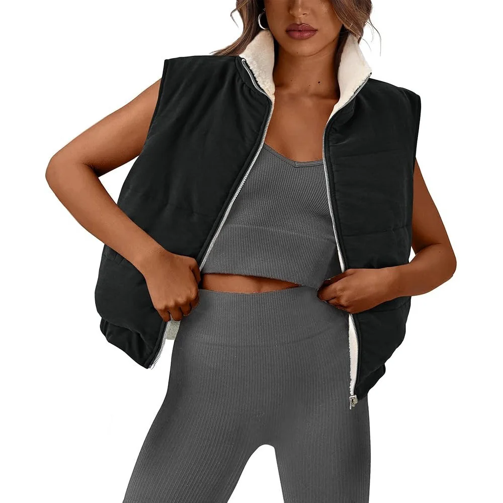 Nigikala Nigikala Ms. Autumn And Winter New Vest Lamb Zipless Double-Sided Warm Jacket Jacket