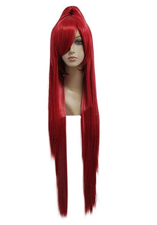 Puella Magi Madoka Magica Sakura Kyoko Cosplay Wig Wine Red 75 Cm