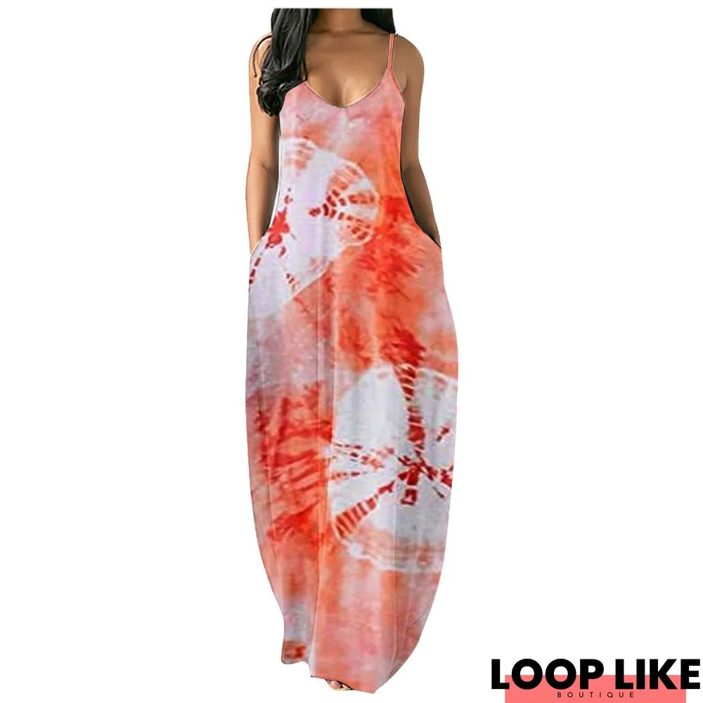 Summer Printed Long Skirt Dress Loose Multicolor Long Skirt