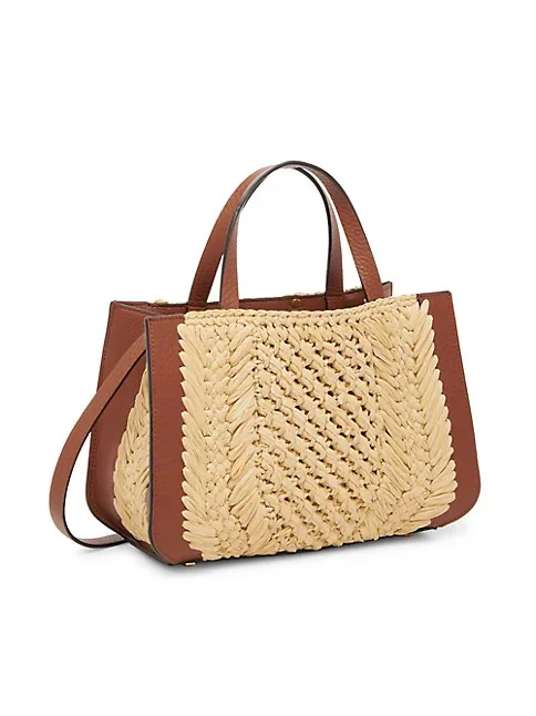 Valentino Garavani VLogo Raffia & Leather Tote bag