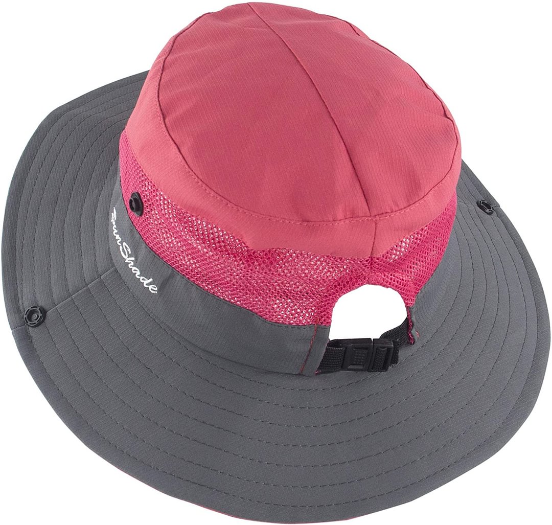 Women’s Ponytail Summer Sun Wide Brim Hat Adjustable Foldable Safari Fishing Cap