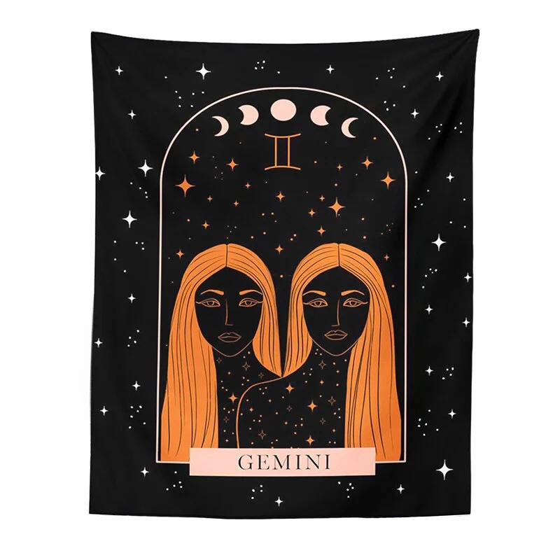 Nigikala Tapestry Wall Hanging Tarot Astrology Zodiac Tapestry Psychedelic Moon Phase Tapestry Bedroom Living Room Dorm Decor