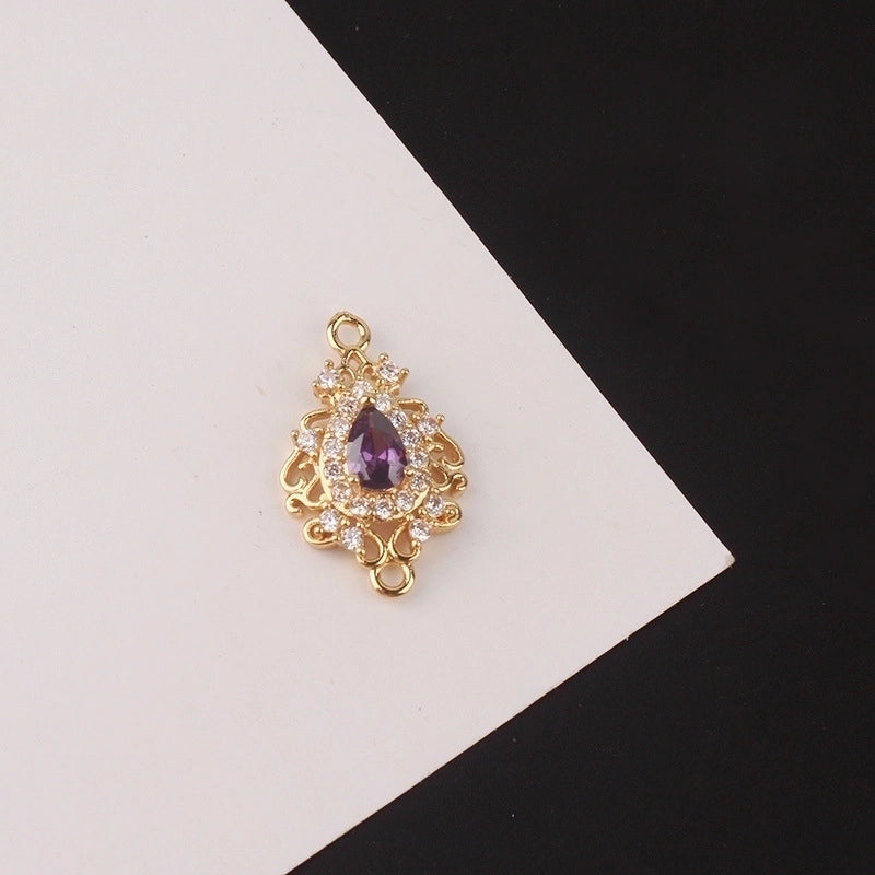 1 Piece Minimalist Water Droplets Copper Inlay Connector Jewelry Accessories