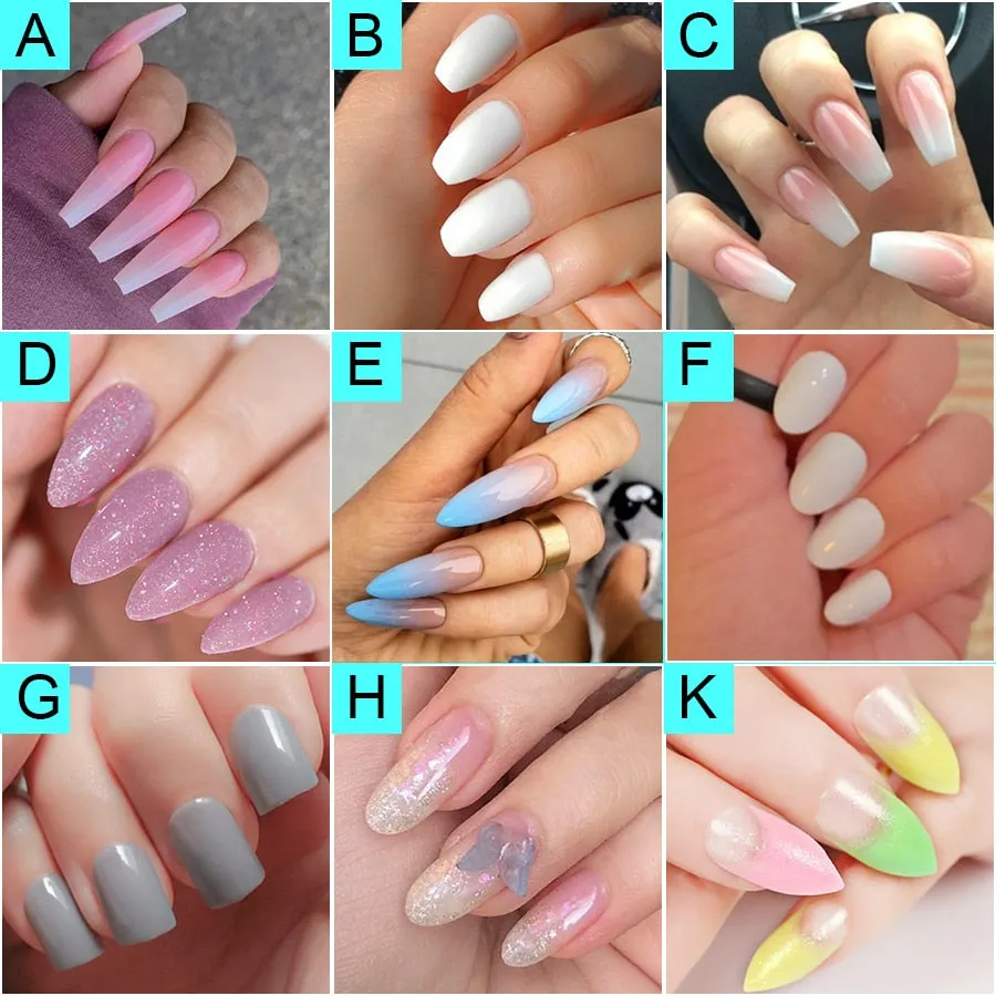 100Pcs/box Nail Tips Short Full Cover Coffin Ballerina False Nails Ballet Shape Acrylic Fake Nails Press On Nails Salon Tools-Nail Inspo