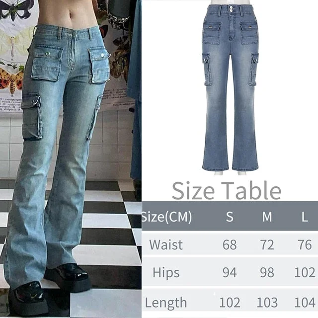 Tawnie Printed Baggy Y2K Jeans Women's Low Waist jeans 2022 Autumn Winter Oversize Wide Leg Baggy Pants Casual Cargo Trousers