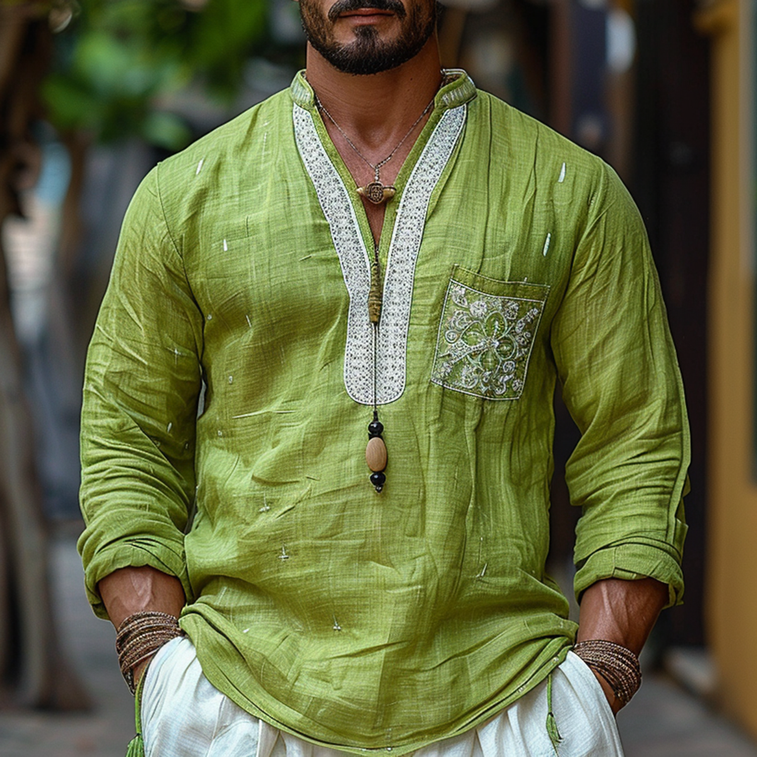 Vacation Ethnic Lace Design Shirt