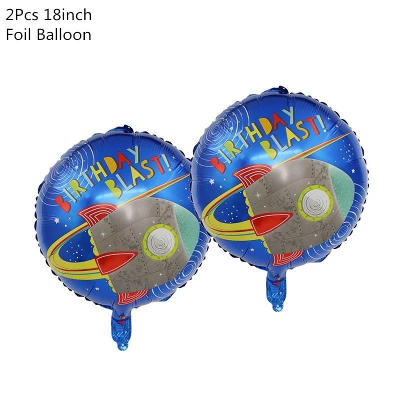 Outer Space Party Astronaut Rocket Ship Foil Balloons Galaxy/Solar System Theme Party Boy Kids Birthday Party Decoration Favors