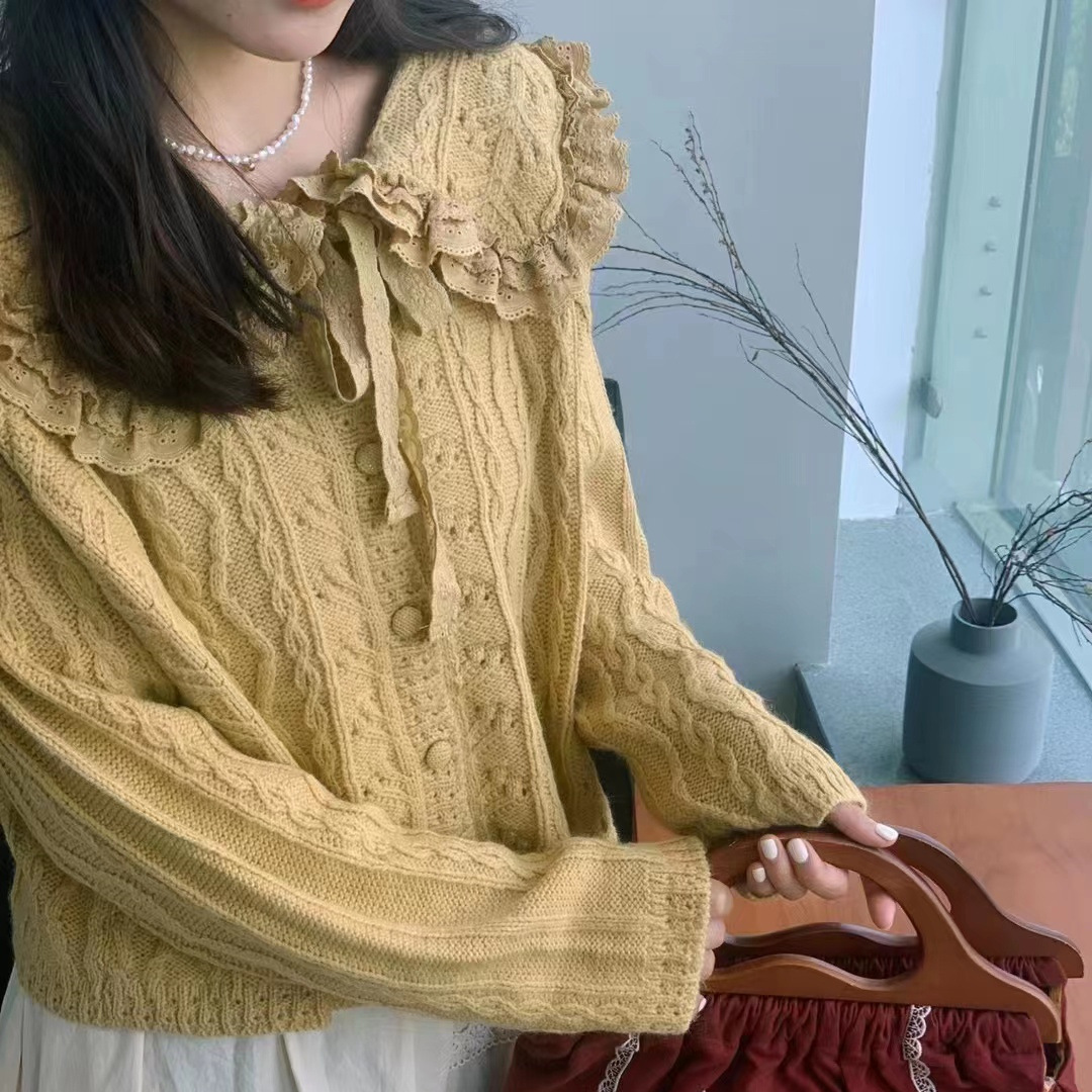 Chicfifth Sweater Women Winter Long Sleeve High Quality Autumn Vintage Top Knitted Cardigan