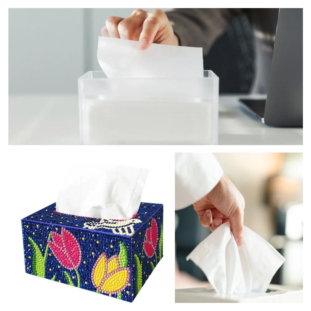 DIY Diamond Painting Tissue Box - Flower