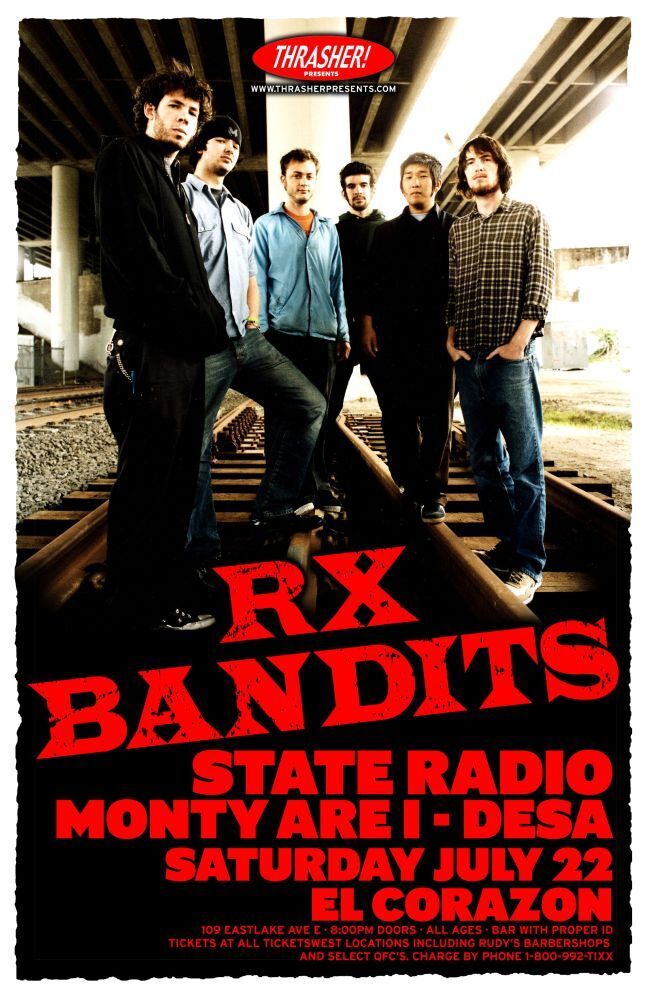 RX BANDITS 2006 Gig POSTER Seattle Washington Concert