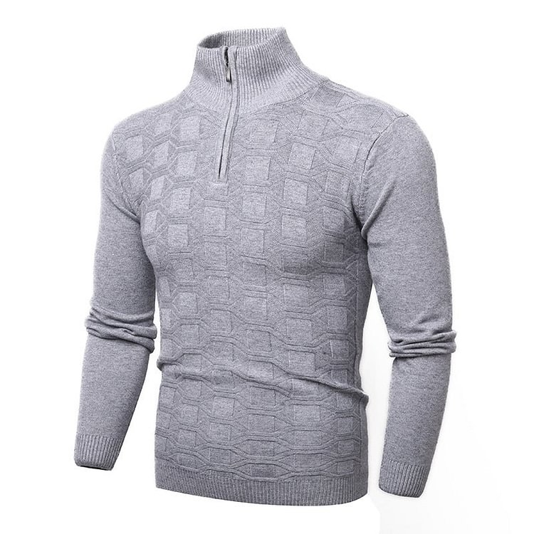 MENS HALF HIGH NECK STRAIGHT BASE KNITTED SWEATER