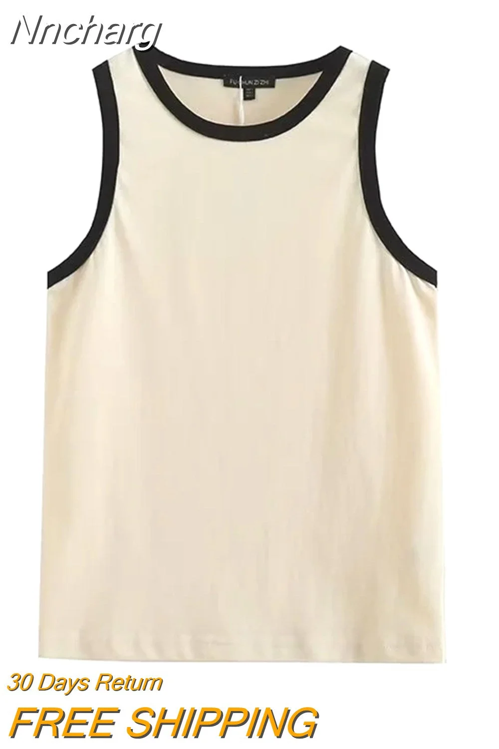 Nncharge Casual Women White O Neck Retro Tank 2023 Summer Fashion Ladies Casual Female Sleeveless Top