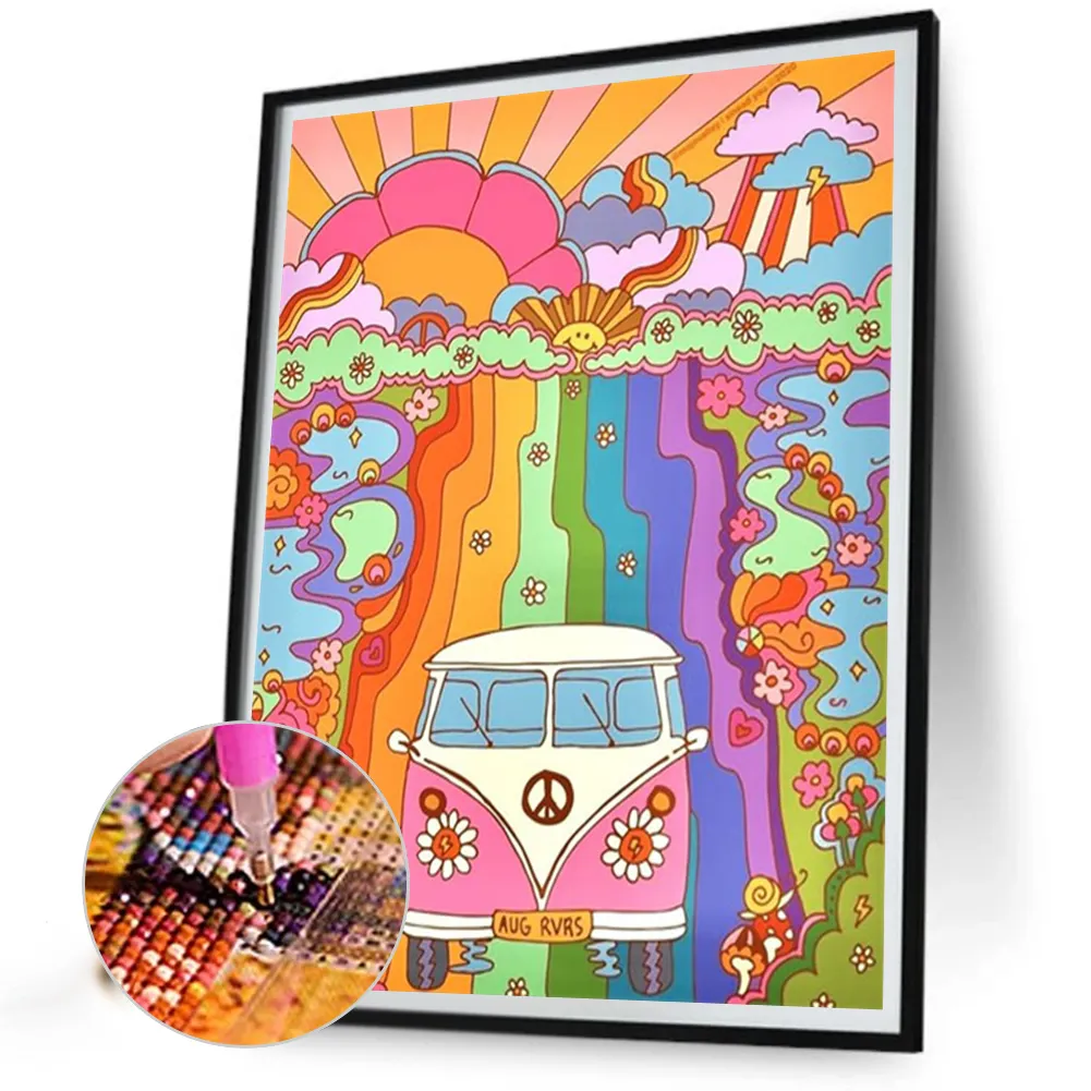 Partial AB Diamond Painting - Full Round Drill - Rainbow World(Canvas|45*55cm)