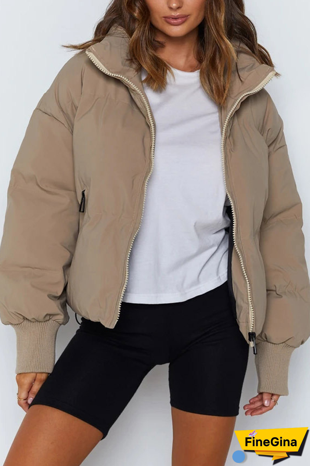 Solid Color Warm Cotton Coat