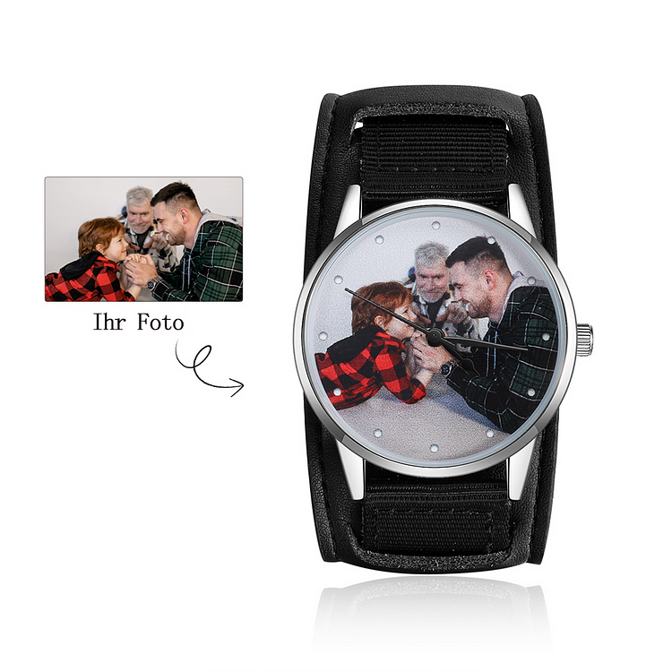 Herren Personalisierbare Foto Armbanduhr - Vatertag Geschenk