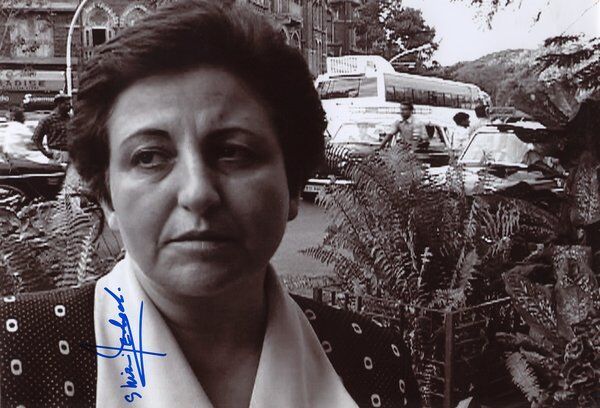 Shirin Ebadi 1947- genuine autograph 8x12