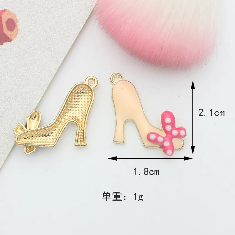 10 PCS/Package 1.5 * 20mm 14 * 14mm 7 * 12mm Alloy Rhinestones Pearl Number Heart Shape Bow Knot Polished Pendant