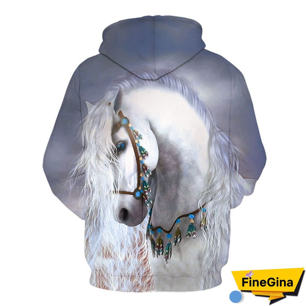 Fashion Sweatshirt Men/Women 3D Horse Print Hoodies Unisex Sweatshirts Streetwear Pullovers Tops XS-5XL Plus Size