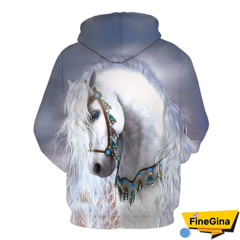 Fashion Sweatshirt Men/Women 3D Horse Print Hoodies Unisex Sweatshirts Streetwear Pullovers Tops XS-5XL Plus Size